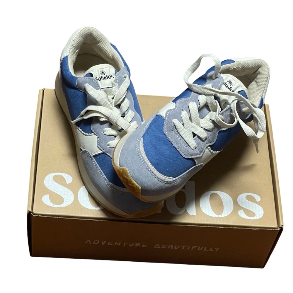 SOLUDOS PARADISO RETRO SNEAKERS COLOR BLUE WOMEN’S LACE-UP ROUND TOE SIZE US 8 - Picture 9 of 10